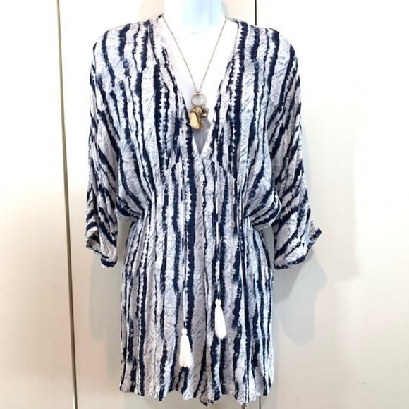 ASOS En Crème Boho Blue Tie Dye Romper - Picture 1 of 9